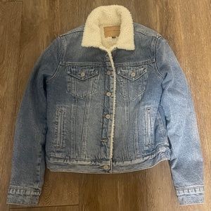 Lucky Brand Fur-Lined Denim Jacket